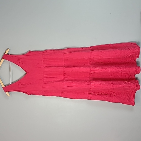 Quince Dresses & Skirts - Quince 100% Organic Cotton Gauze Tiered Maxi Dress Hot Pink Small New